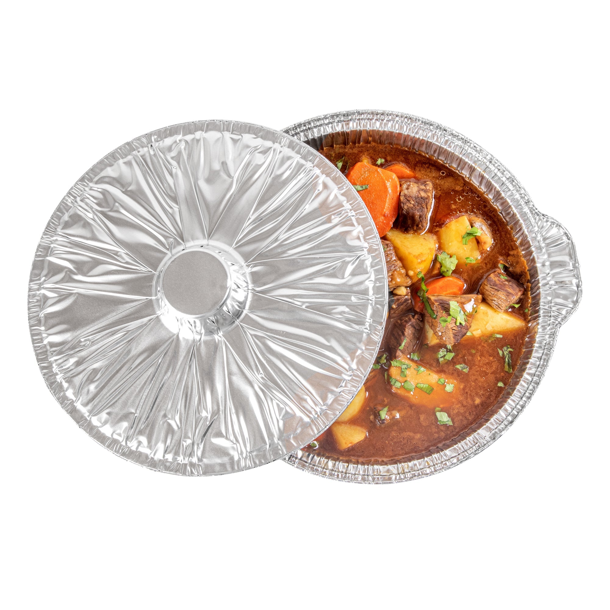 Foil Lux 4 qt Aluminum Foil Pot - with Lid - 11 1/2" x 10 1/4" x 4 3/4" - 10 count box