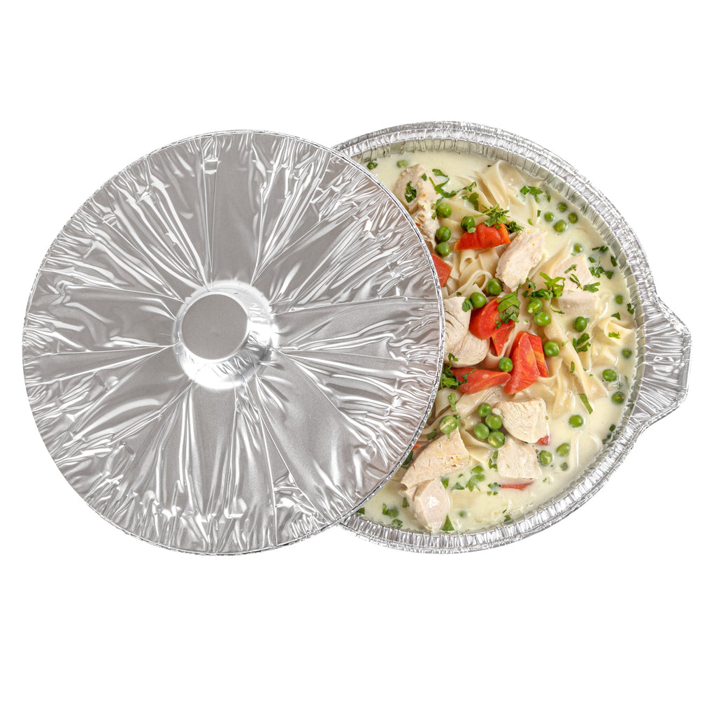 Foil Lux 6 qt Aluminum Foil Pot - with Lid - 13 1/2" x 12" x 4 3/4" - 10 count box