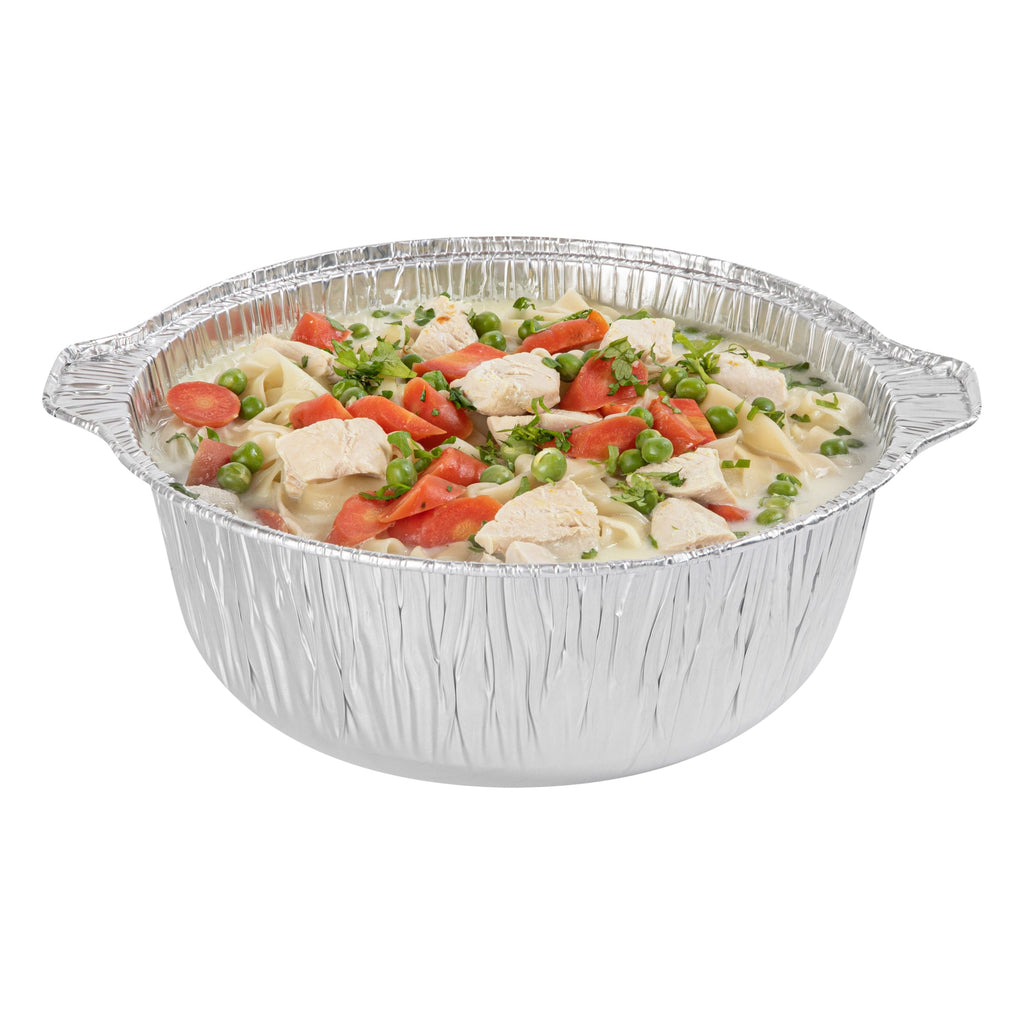 Foil Lux 6 qt Aluminum Foil Pot - with Lid - 13 1/2" x 12" x 4 3/4" - 10 count box