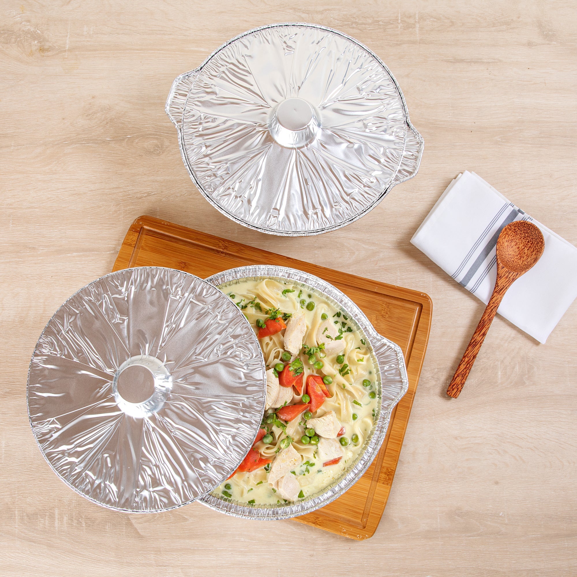 Foil Lux 6 qt Aluminum Foil Pot - with Lid - 13 1/2" x 12" x 4 3/4" - 10 count box