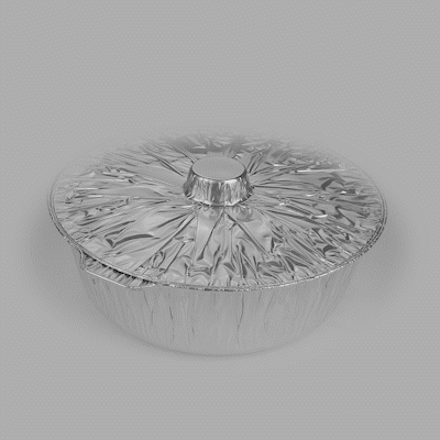 Foil Lux 8 qt Aluminum Foil Pot - with Lid - 15 1/4" x 14" x 4 3/4" - 10 count box