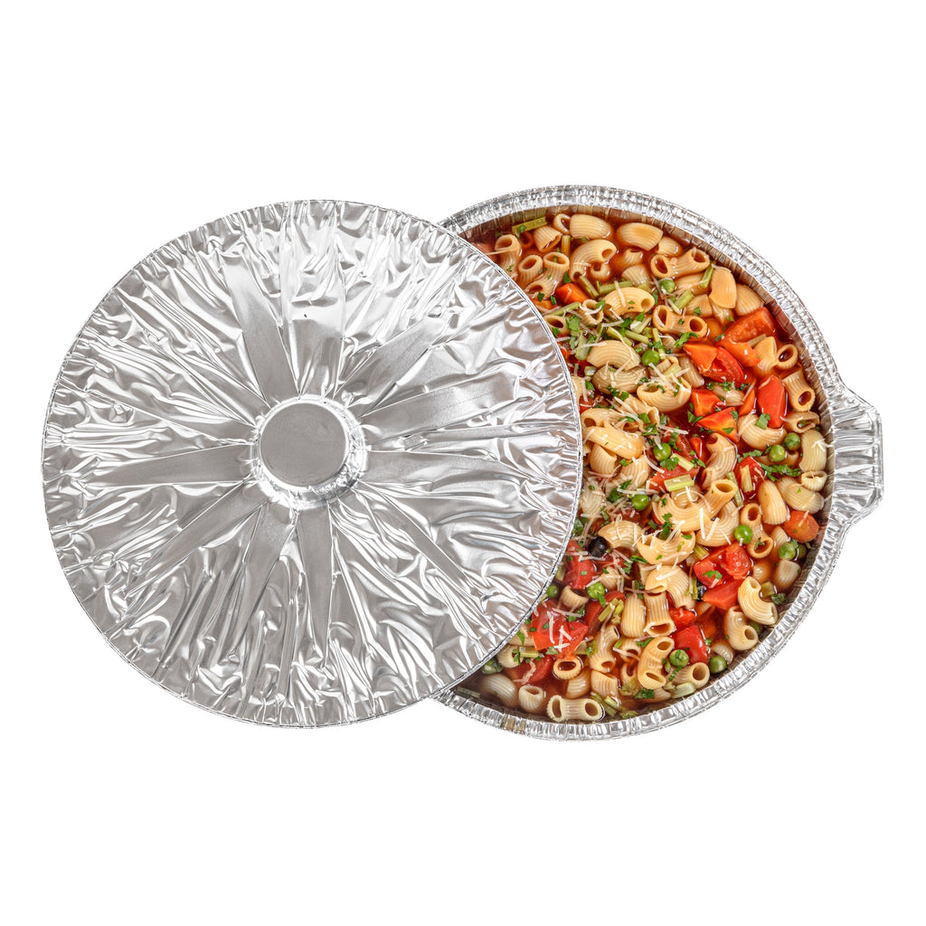Foil Lux 8 qt Aluminum Foil Pot - with Lid - 15 1/4" x 14" x 4 3/4" - 50 count box