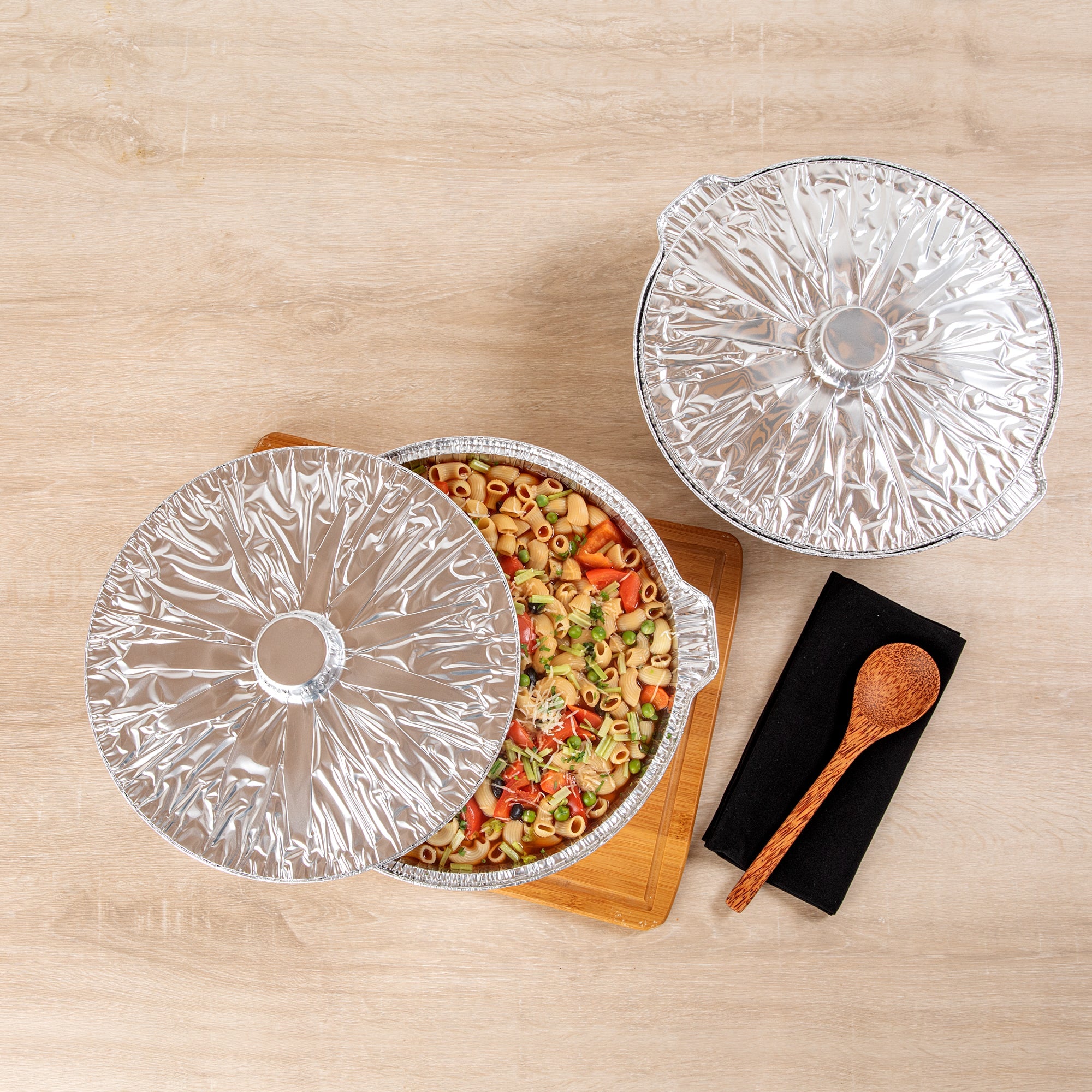 Foil Lux 8 qt Aluminum Foil Pot - with Lid - 15 1/4" x 14" x 4 3/4" - 50 count box