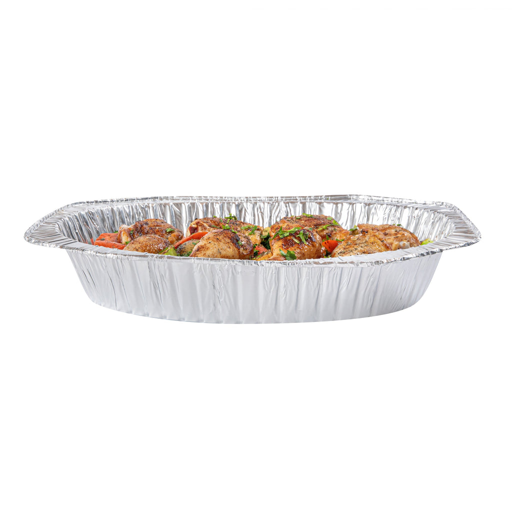 Foil Lux Oval Aluminum Foil Roast Pan - 17 1/2" x 14" x 3 1/4" - 10 count box