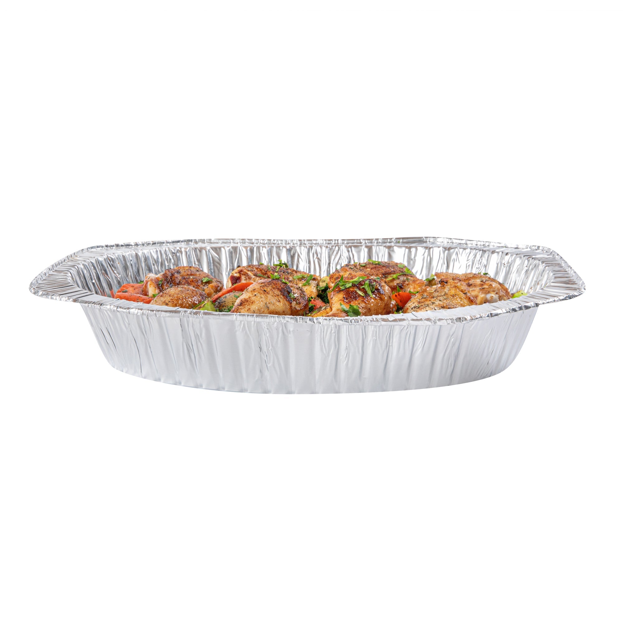Foil Lux Oval Aluminum Foil Roast Pan - 17 1/2" x 14" x 3 1/4" - 10 count box