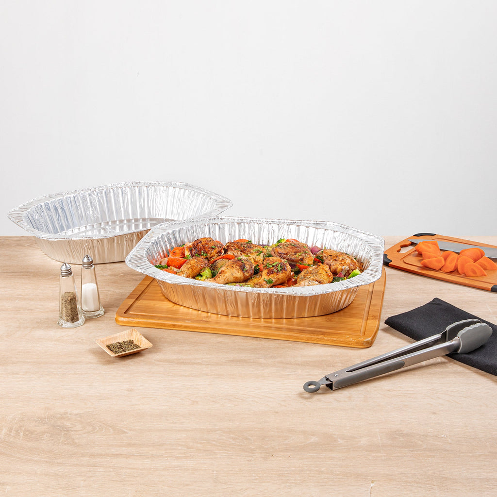 Foil Lux Oval Aluminum Foil Roast Pan - 17 1/2" x 14" x 3 1/4" - 10 count box