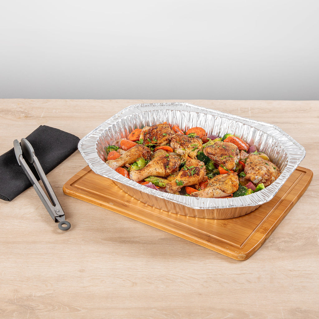 Foil Lux Oval Aluminum Foil Roast Pan - 17 1/2" x 14" x 3 1/4" - 50 count box