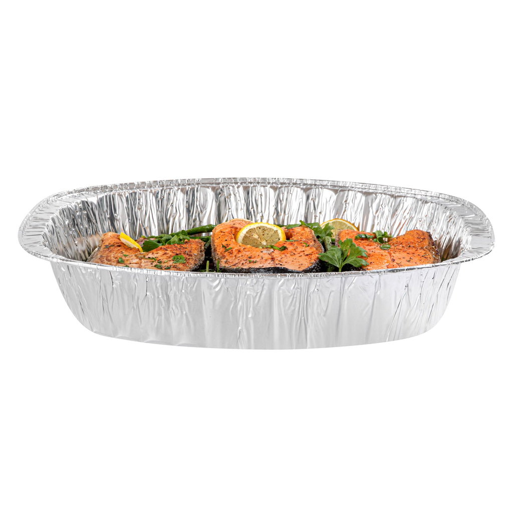 Foil Lux Oval Aluminum Foil Roast Pan - 18" x 14 1/4" x 3 1/4" - 10 count box