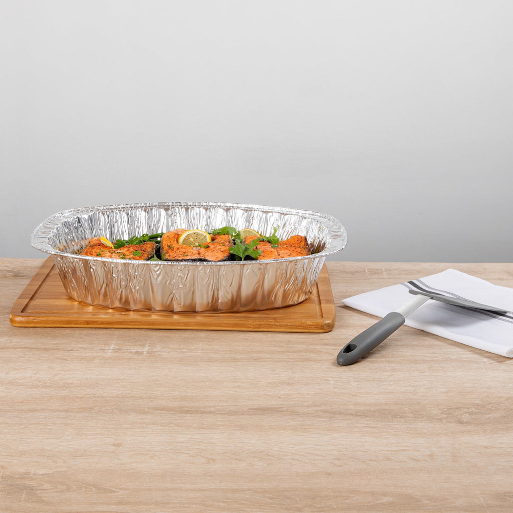 Foil Lux Oval Aluminum Foil Roast Pan - 18" x 14 1/4" x 3 1/4" - 10 count box