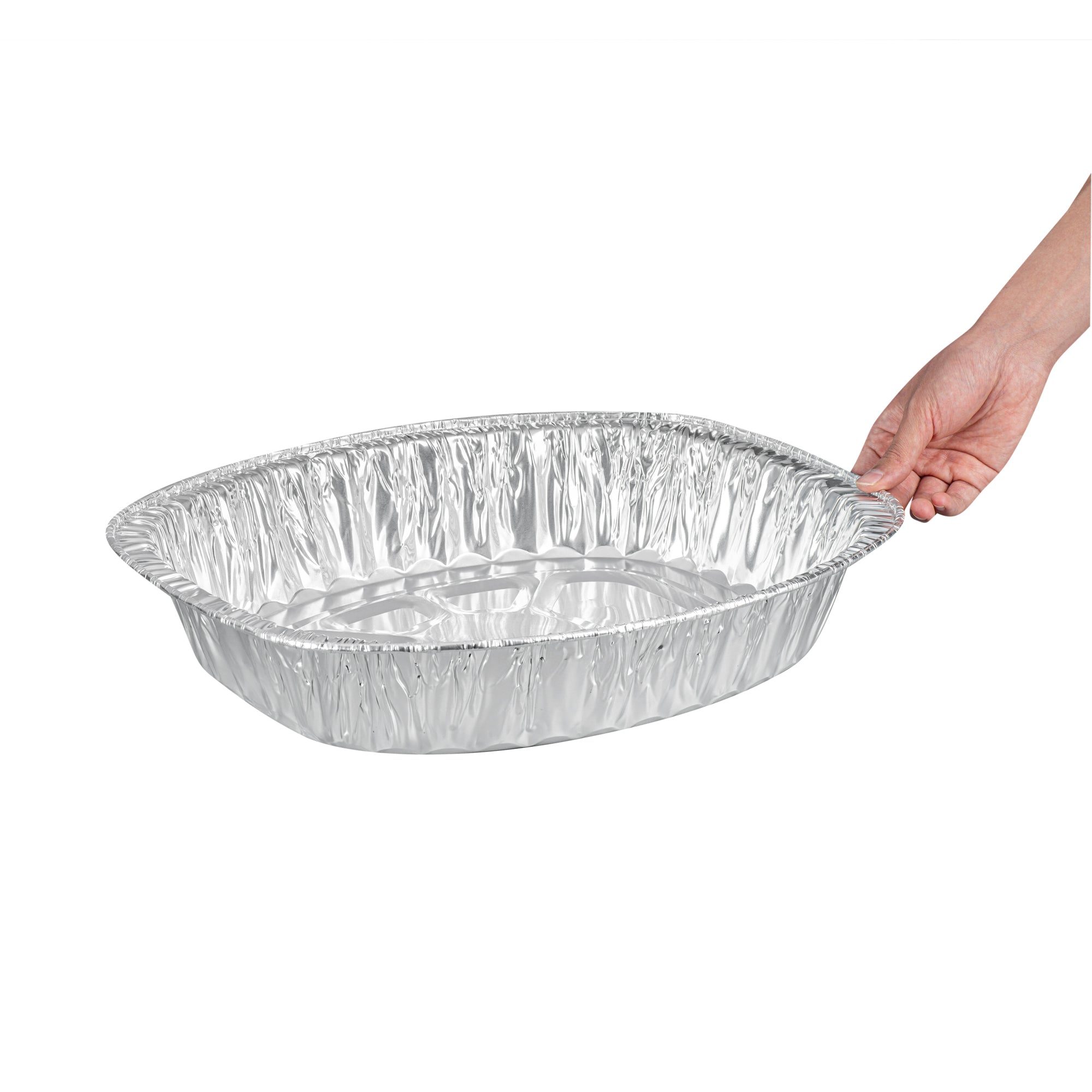 Foil Lux Oval Aluminum Foil Roast Pan - 18" x 14 1/4" x 3 1/4" - 50 count box