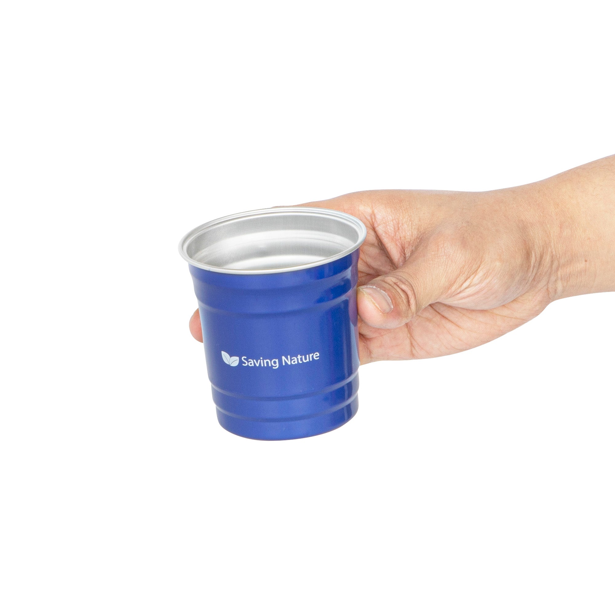 Saving Nature 10 oz Blue Aluminum Drinking Cup - 3 1/2" x 3 1/2" x 3" - 10 count box