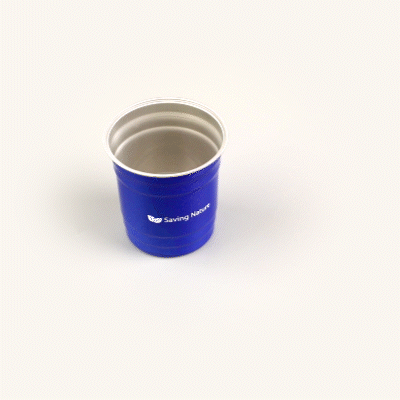 Saving Nature 10 oz Blue Aluminum Drinking Cup - 3 1/2" x 3 1/2" x 3" - 10 count box