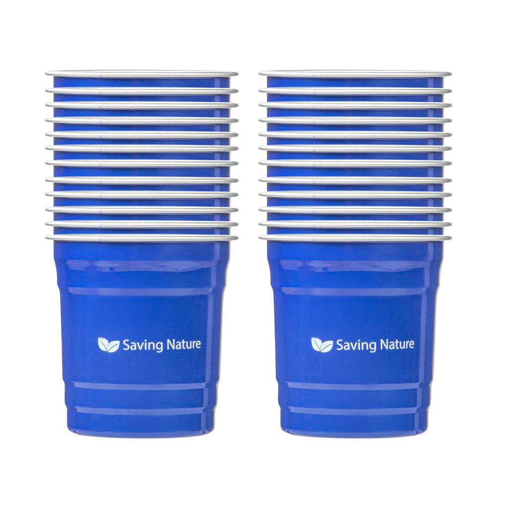 Saving Nature 10 oz Blue Aluminum Drinking Cup - 3 1/2" x 3 1/2" x 3" - 100 count box