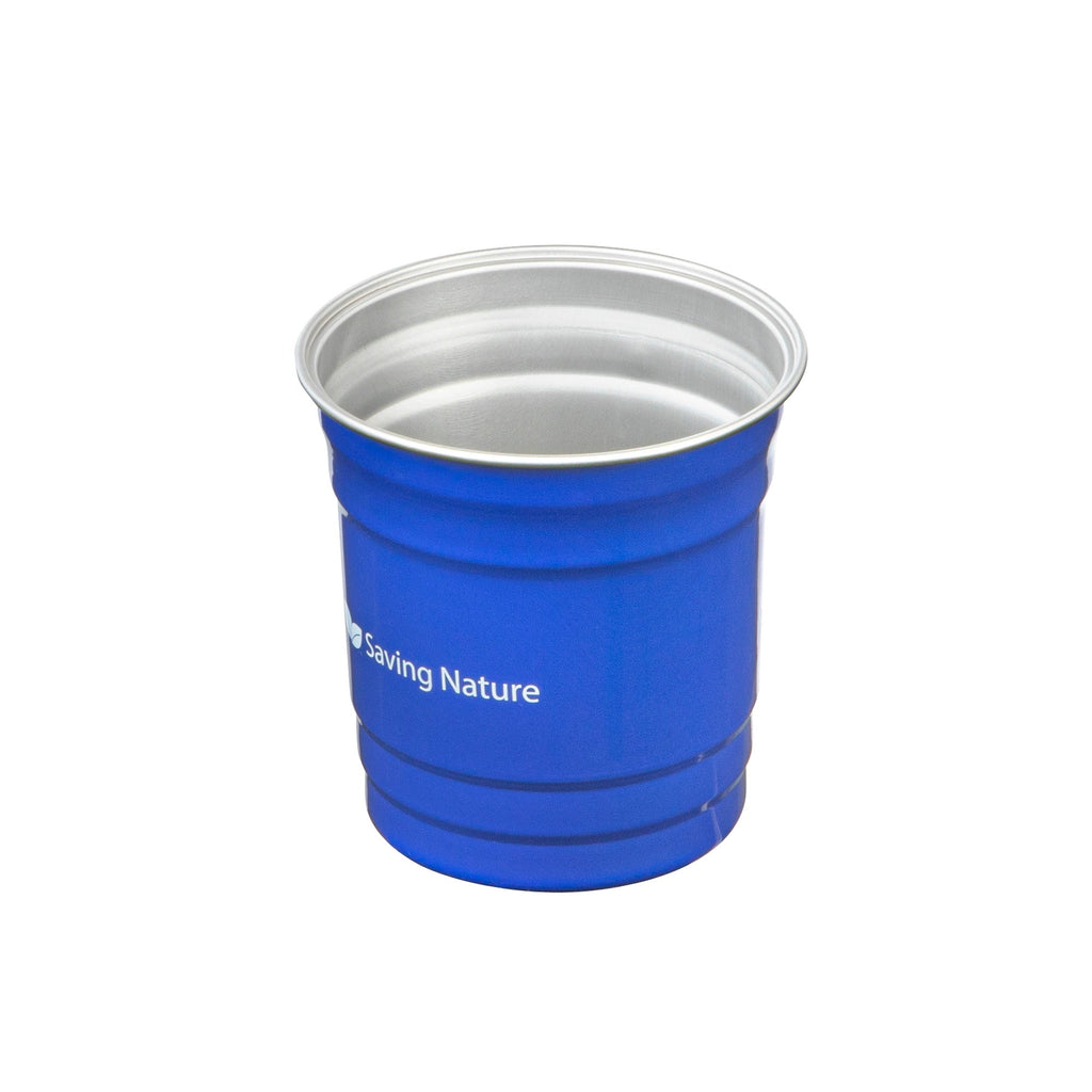 Saving Nature 10 oz Blue Aluminum Drinking Cup - 3 1/2" x 3 1/2" x 3" - 100 count box
