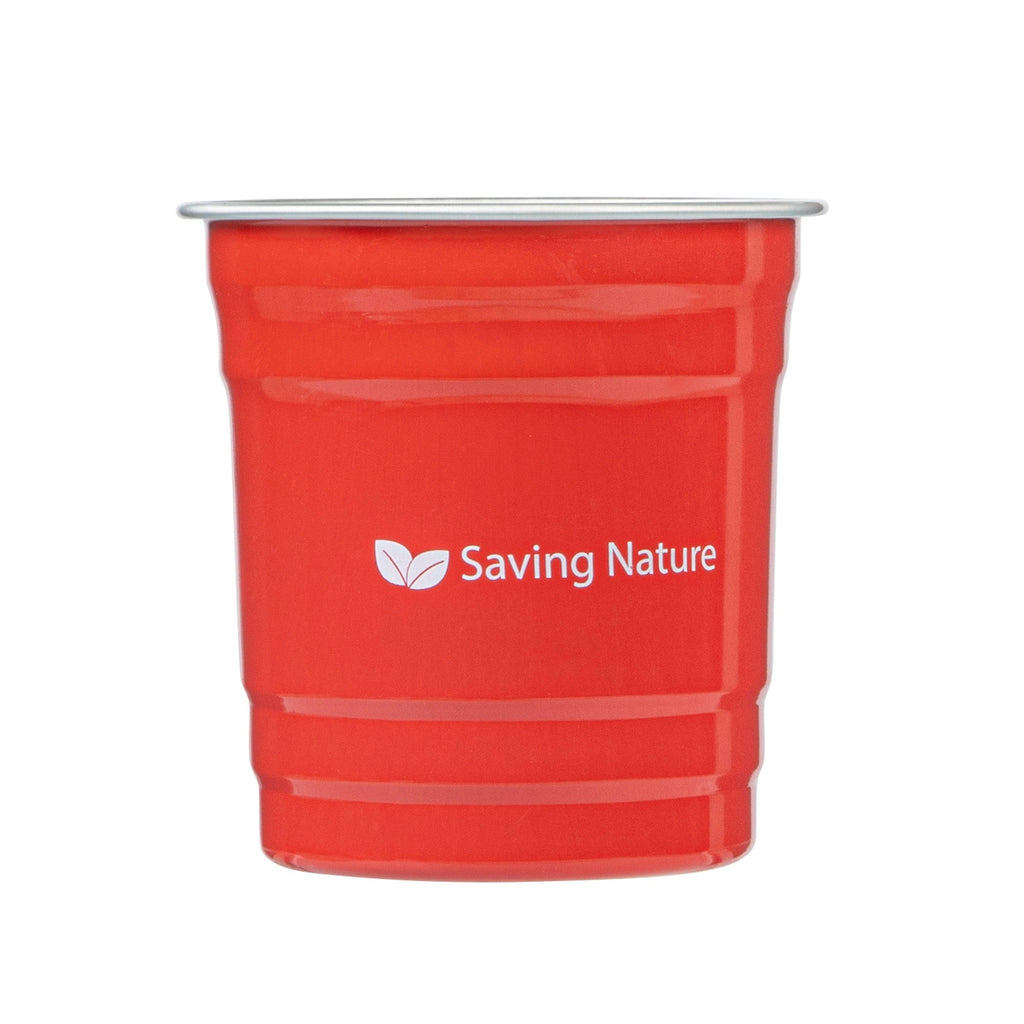 Saving Nature 10 oz Red Aluminum Drinking Cup - 3 1/2" x 3 1/2" x 3" - 10 count box