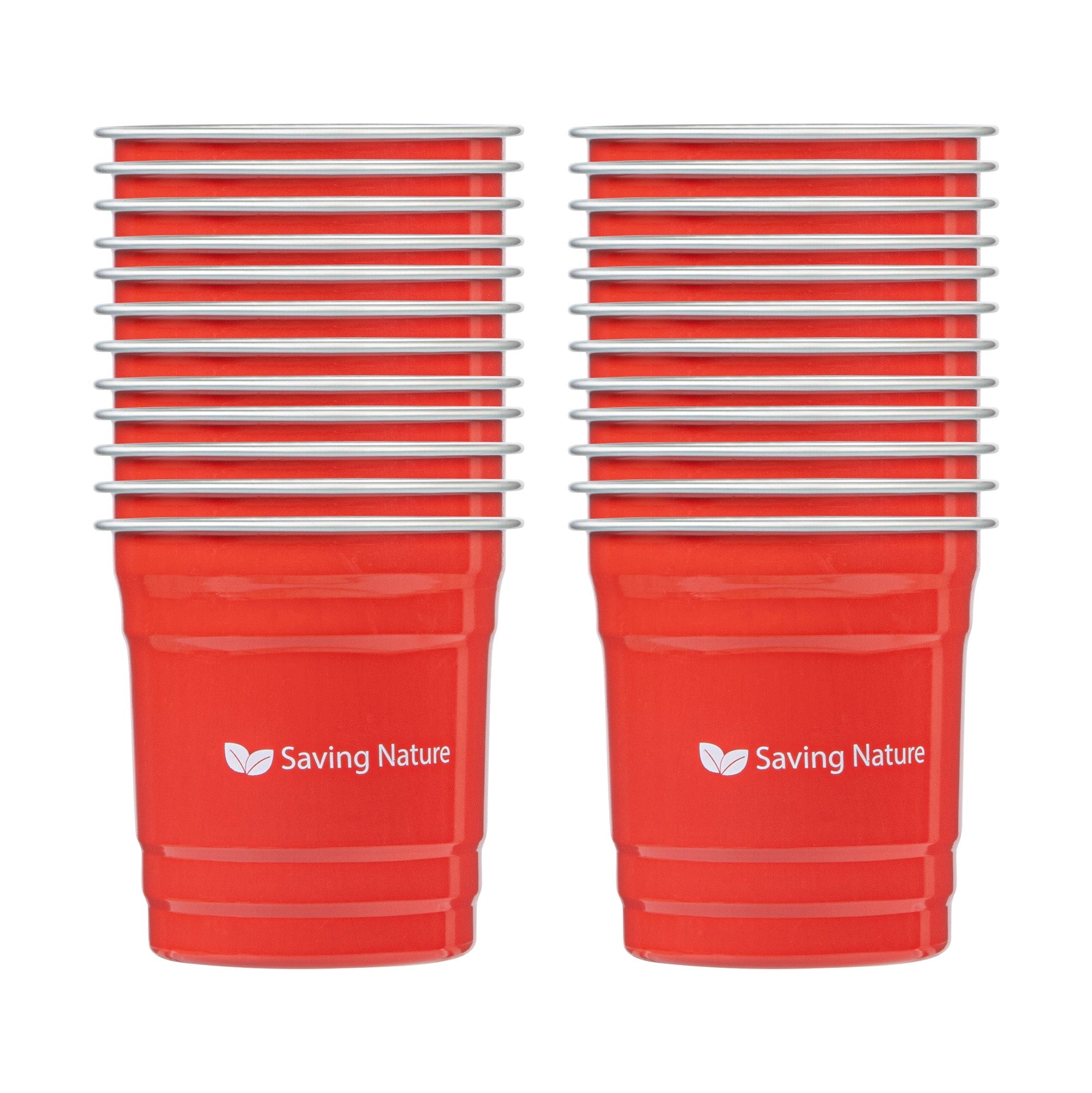 Saving Nature 10 oz Red Aluminum Drinking Cup - 3 1/2" x 3 1/2" x 3" - 10 count box