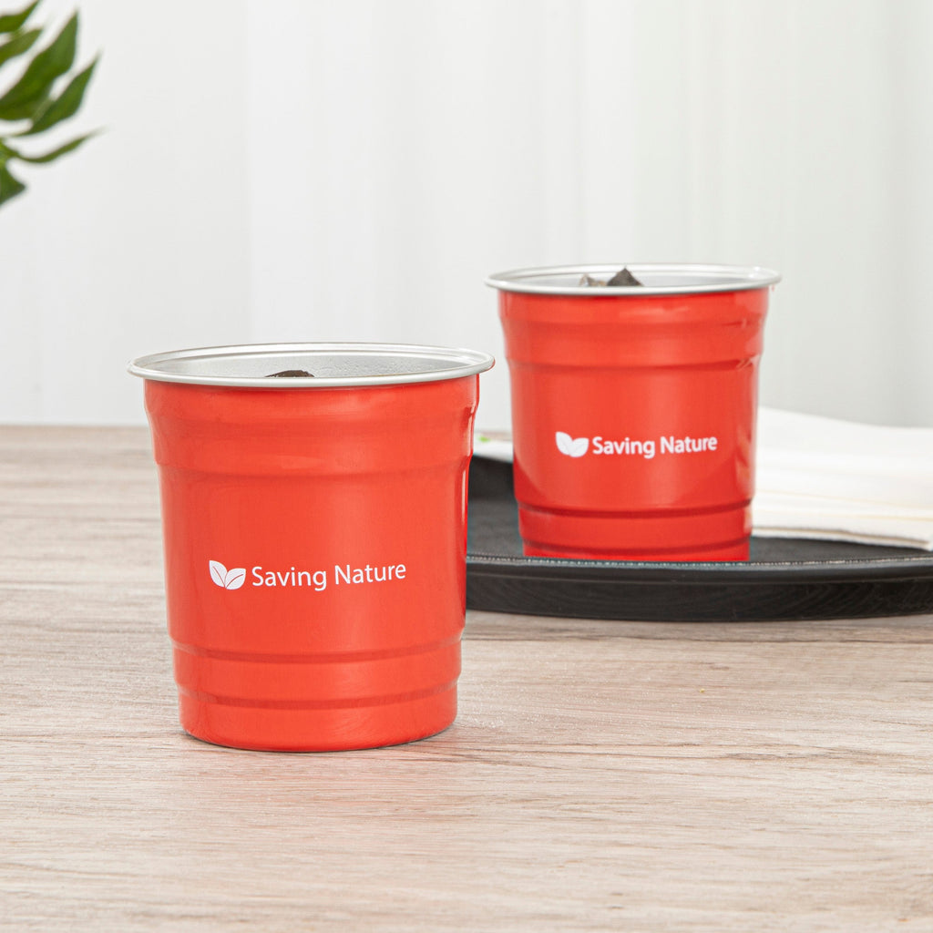 Saving Nature 10 oz Red Aluminum Drinking Cup - 3 1/2" x 3 1/2" x 3" - 10 count box