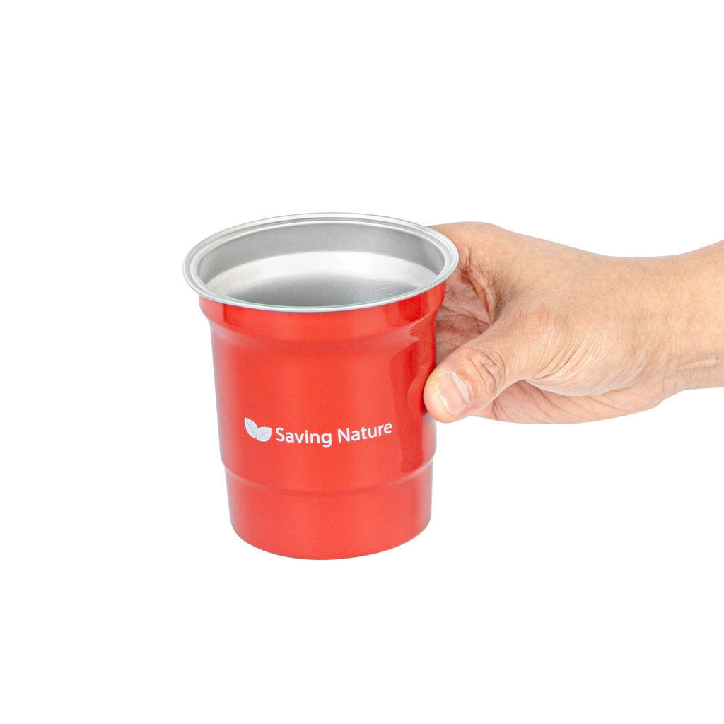 Saving Nature 10 oz Red Aluminum Drinking Cup - 3 1/2" x 3 1/2" x 3" - 100 count box