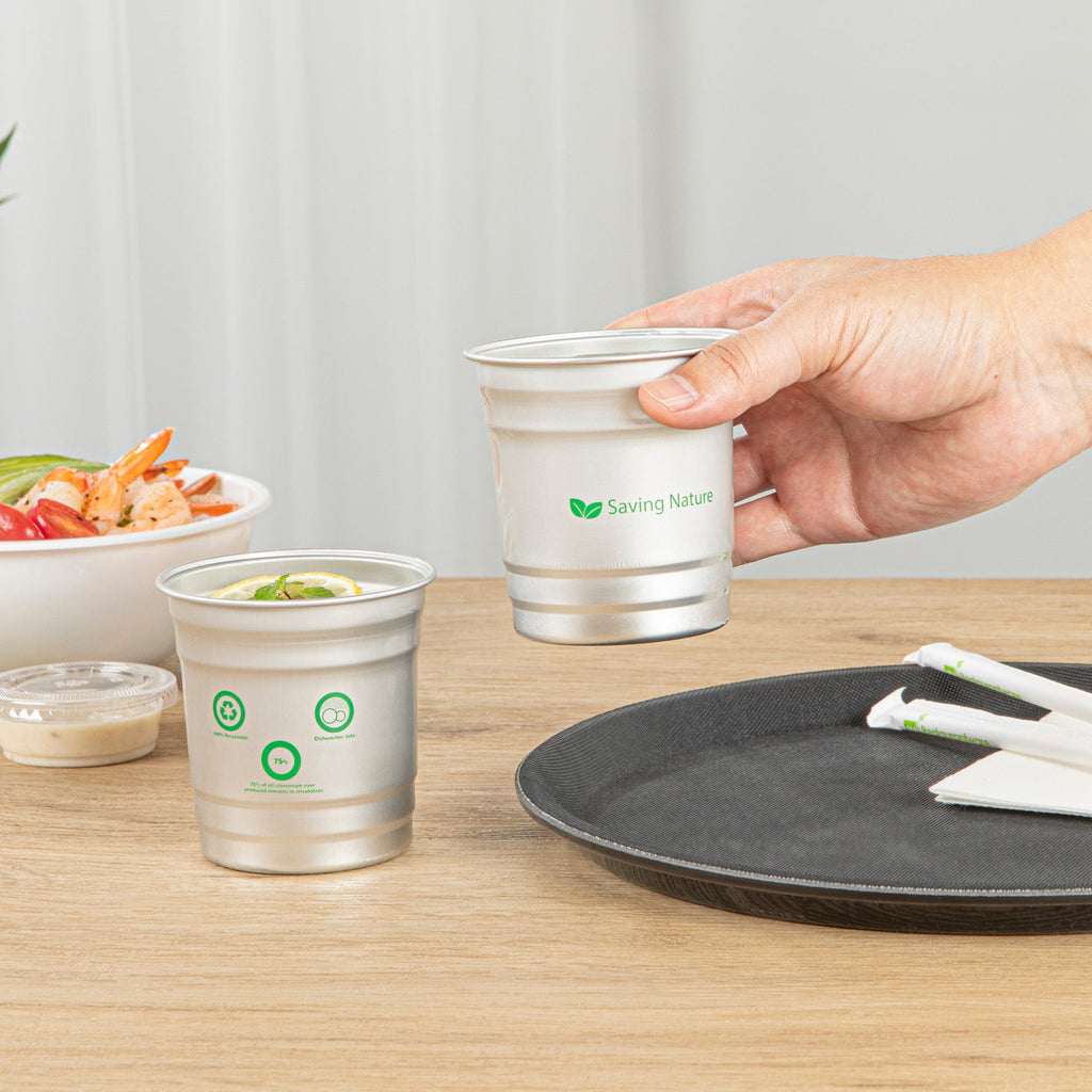 Saving Nature 10 oz Aluminum Drinking Cup - 3 1/2" x 3 1/2" x 3" - 10 count box