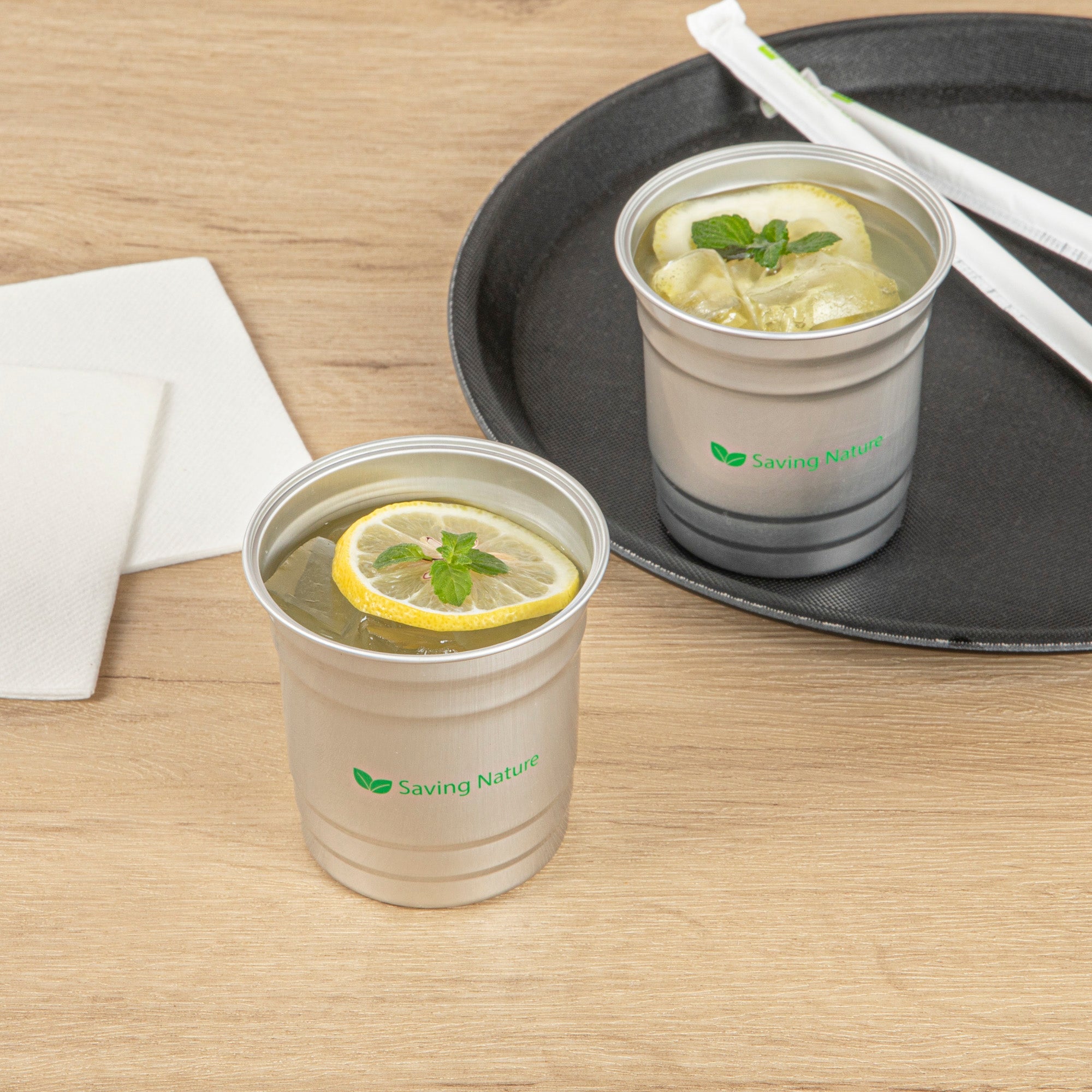 Saving Nature 10 oz Aluminum Drinking Cup - 3 1/2" x 3 1/2" x 3" - 10 count box