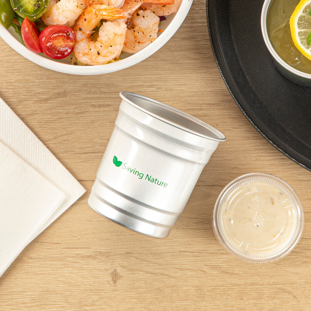 Saving Nature 10 oz Aluminum Drinking Cup - 3 1/2" x 3 1/2" x 3" - 100 count box