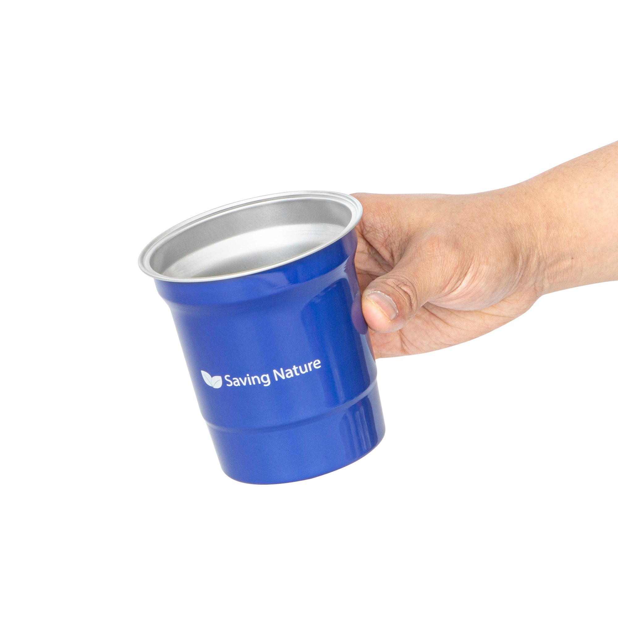 Saving Nature 16 oz Blue Aluminum Drinking Cup - 3 3/4" x 3 3/4" x 4" - 10 count box
