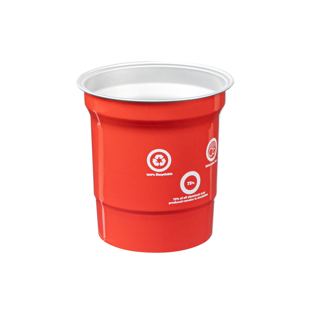 Saving Nature 16 oz Red Aluminum Drinking Cup - 3 3/4" x 3 3/4" x 4" - 10 count box