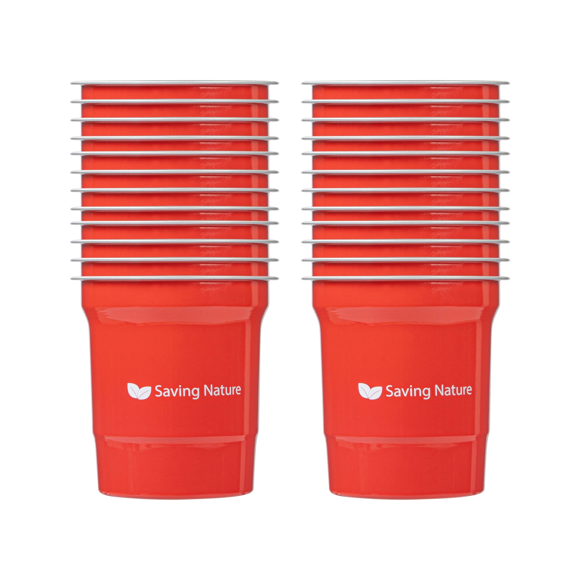 Saving Nature 16 oz Red Aluminum Drinking Cup - 3 3/4" x 3 3/4" x 4" - 100 count box