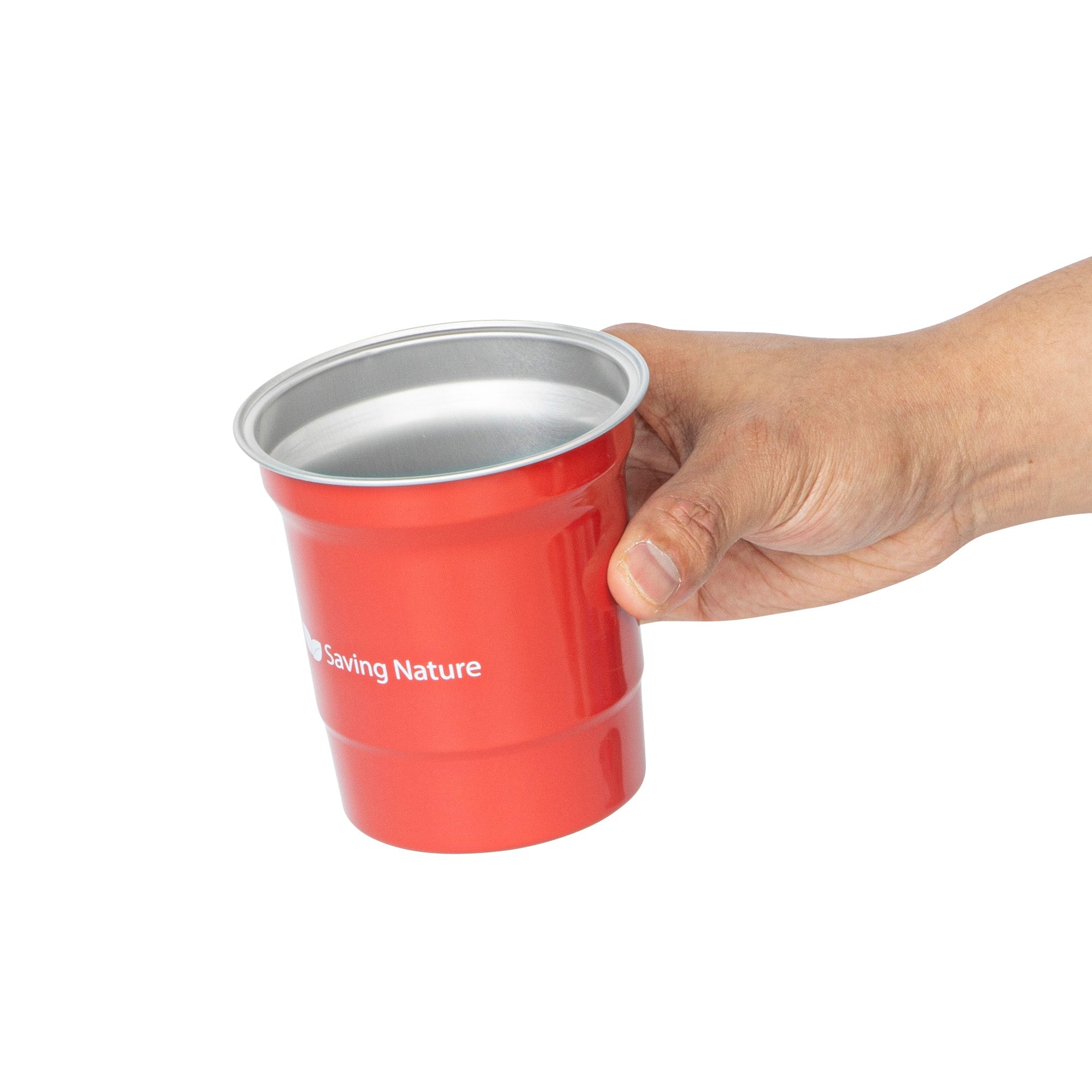 Saving Nature 16 oz Red Aluminum Drinking Cup - 3 3/4" x 3 3/4" x 4" - 100 count box