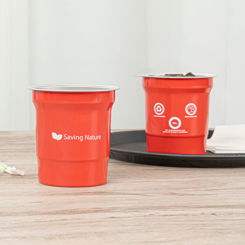 Saving Nature 16 oz Red Aluminum Drinking Cup - 3 3/4" x 3 3/4" x 4" - 100 count box