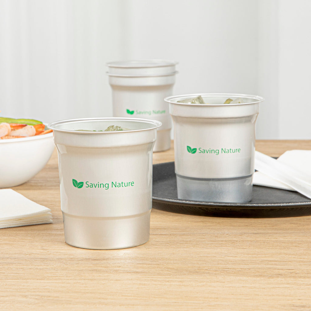 Saving Nature 16 oz Aluminum Drinking Cup - 3 3/4" x 3 3/4" x 4" - 10 count box