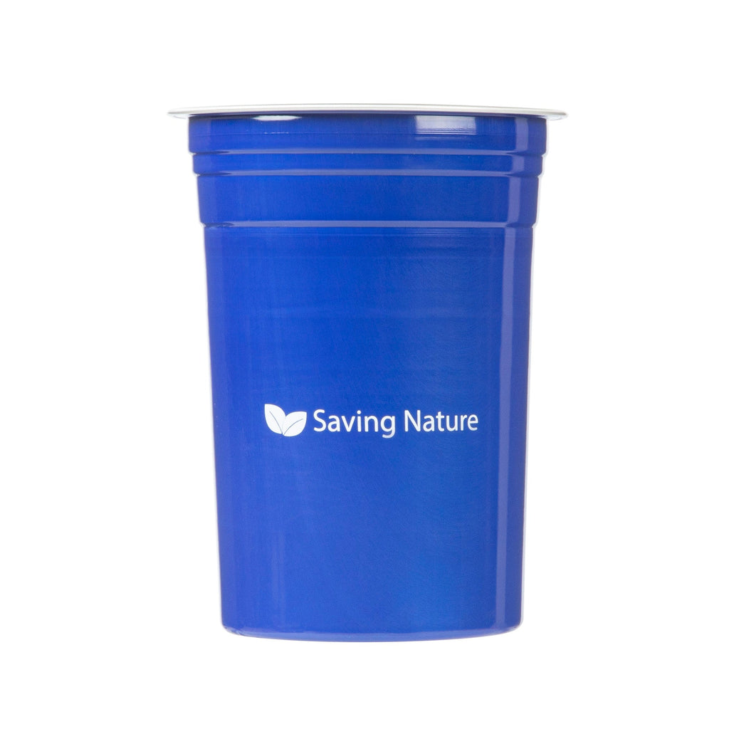 Saving Nature 20 oz Blue Aluminum Drinking Cup - 3 3/4" x 3 3/4" x 5" - 100 count box