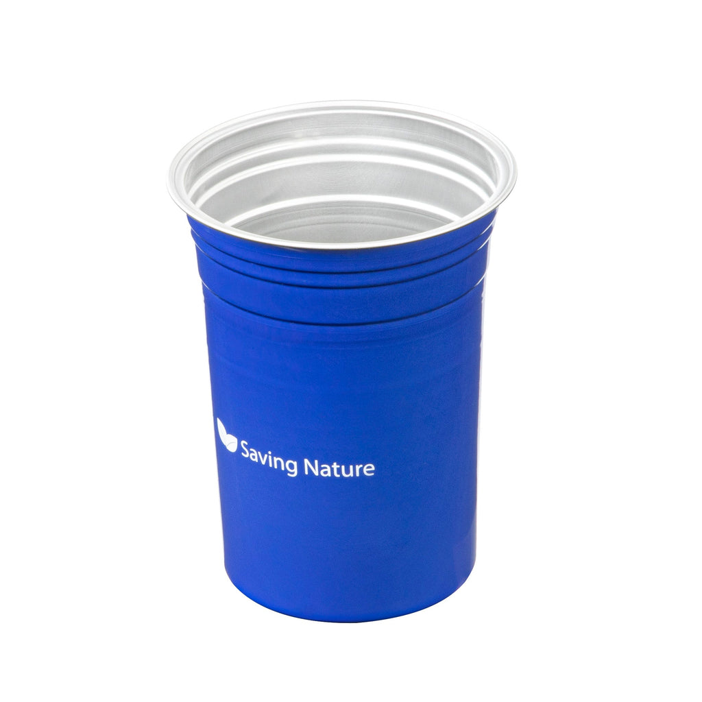Saving Nature 20 oz Blue Aluminum Drinking Cup - 3 3/4" x 3 3/4" x 5" - 10 count box