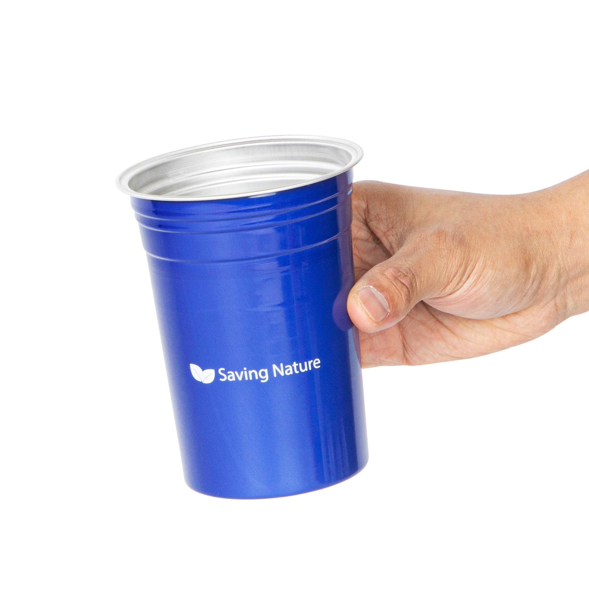 Saving Nature 20 oz Blue Aluminum Drinking Cup - 3 3/4" x 3 3/4" x 5" - 100 count box