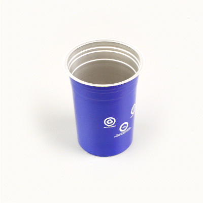 Saving Nature 20 oz Blue Aluminum Drinking Cup - 3 3/4" x 3 3/4" x 5" - 100 count box