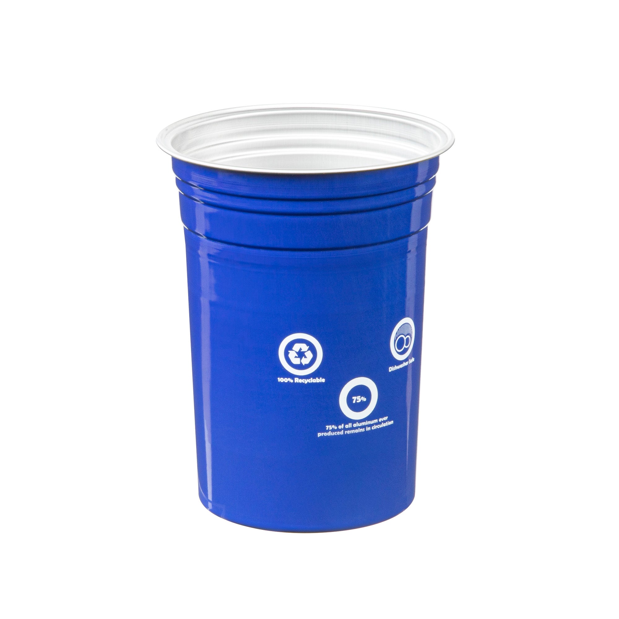Saving Nature 20 oz Blue Aluminum Drinking Cup - 3 3/4" x 3 3/4" x 5" - 100 count box