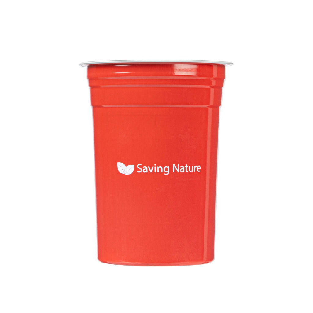 Saving Nature 20 oz Red Aluminum Drinking Cup - 3 3/4" x 3 3/4" x 5" - 100 count box