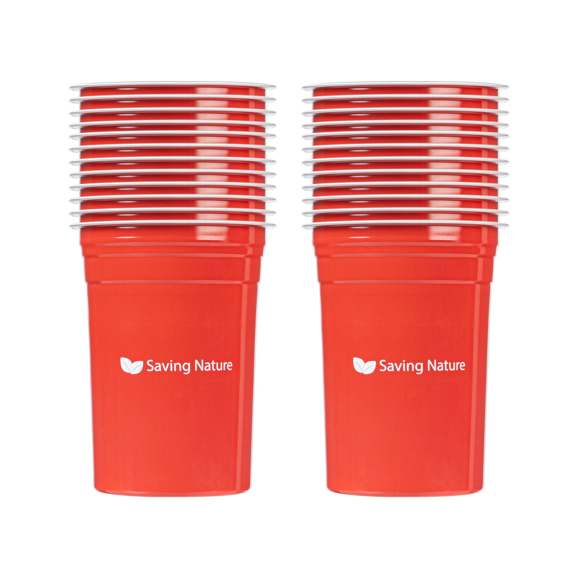 Saving Nature 20 oz Red Aluminum Drinking Cup - 3 3/4" x 3 3/4" x 5" - 100 count box
