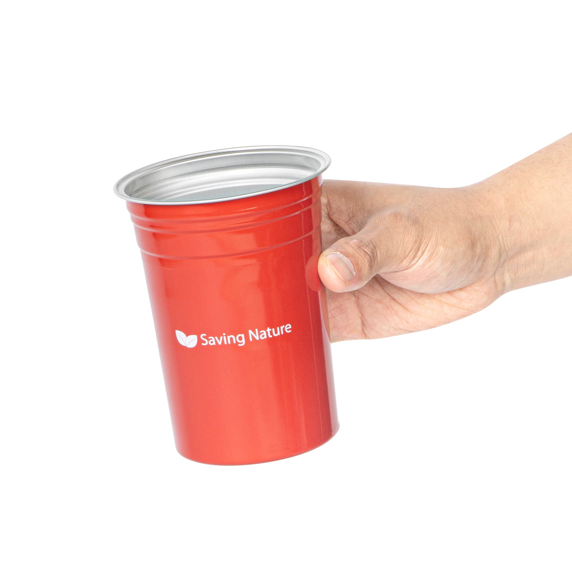Saving Nature 20 oz Red Aluminum Drinking Cup - 3 3/4" x 3 3/4" x 5" - 100 count box