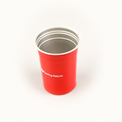 Saving Nature 20 oz Red Aluminum Drinking Cup - 3 3/4" x 3 3/4" x 5" - 100 count box