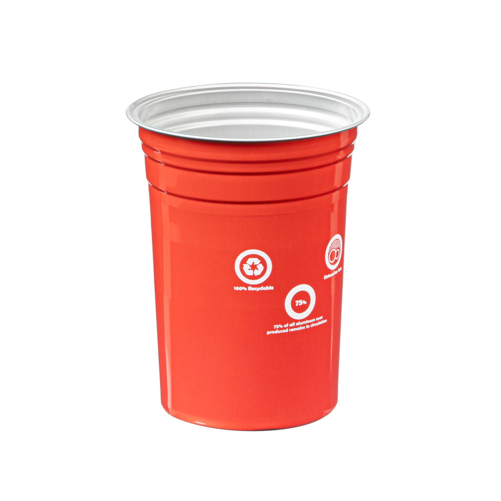 Saving Nature 20 oz Red Aluminum Drinking Cup - 3 3/4" x 3 3/4" x 5" - 100 count box