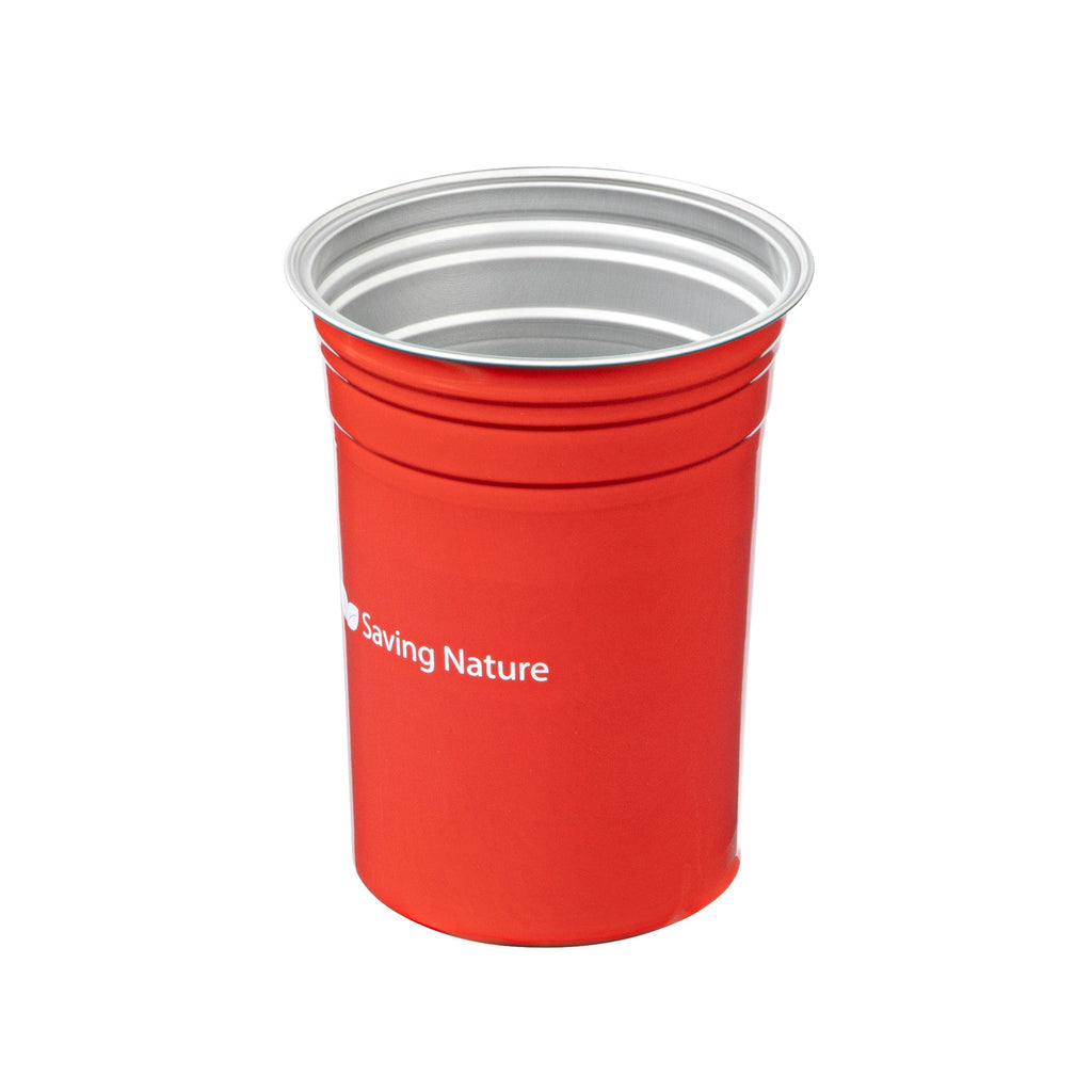 Saving Nature 20 oz Red Aluminum Drinking Cup - 3 3/4" x 3 3/4" x 5" - 100 count box
