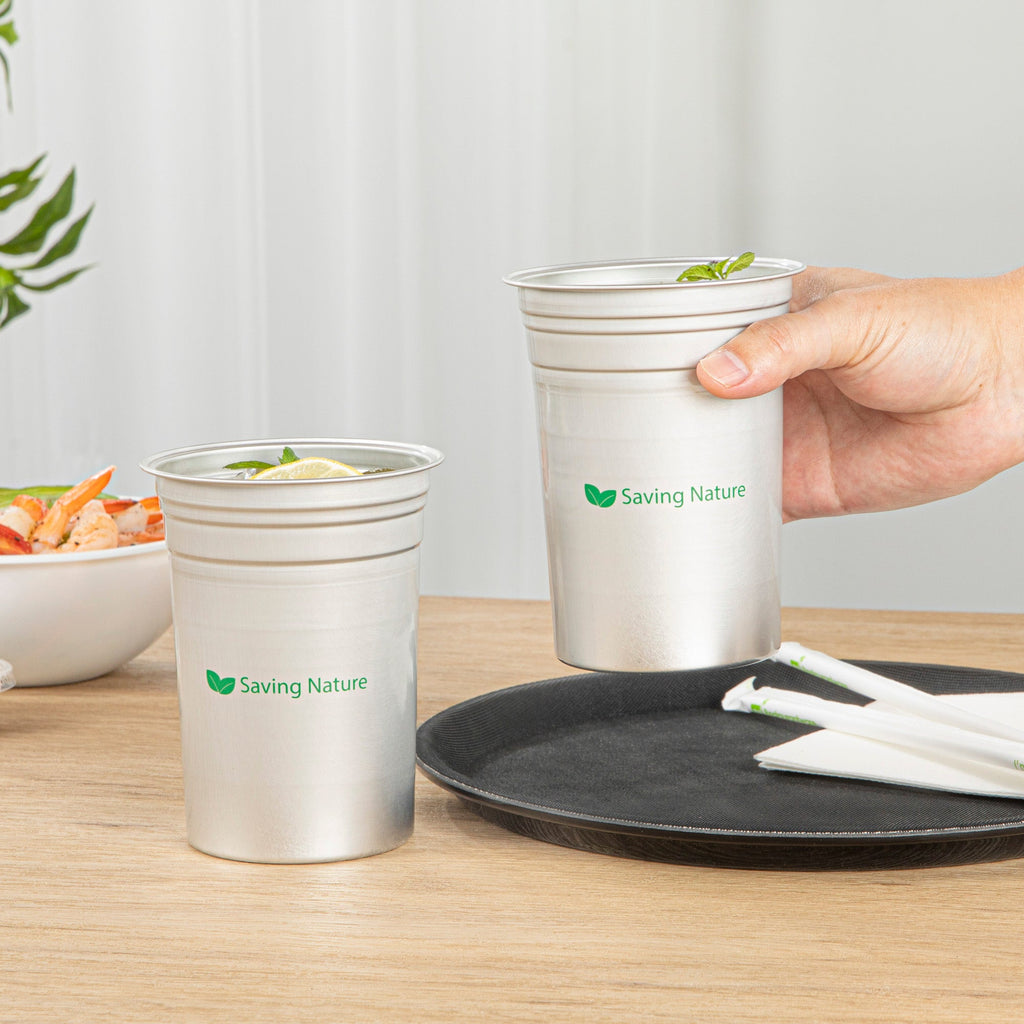 Saving Nature 20 oz Aluminum Drinking Cup - 3 3/4" x 3 3/4" x 5" - 10 count box