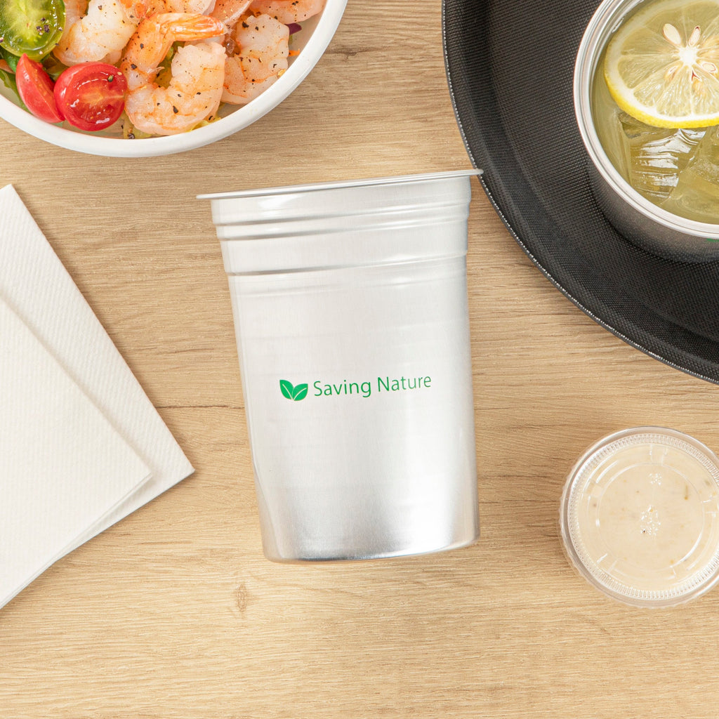 Saving Nature 20 oz Aluminum Drinking Cup - 3 3/4" x 3 3/4" x 5" - 10 count box