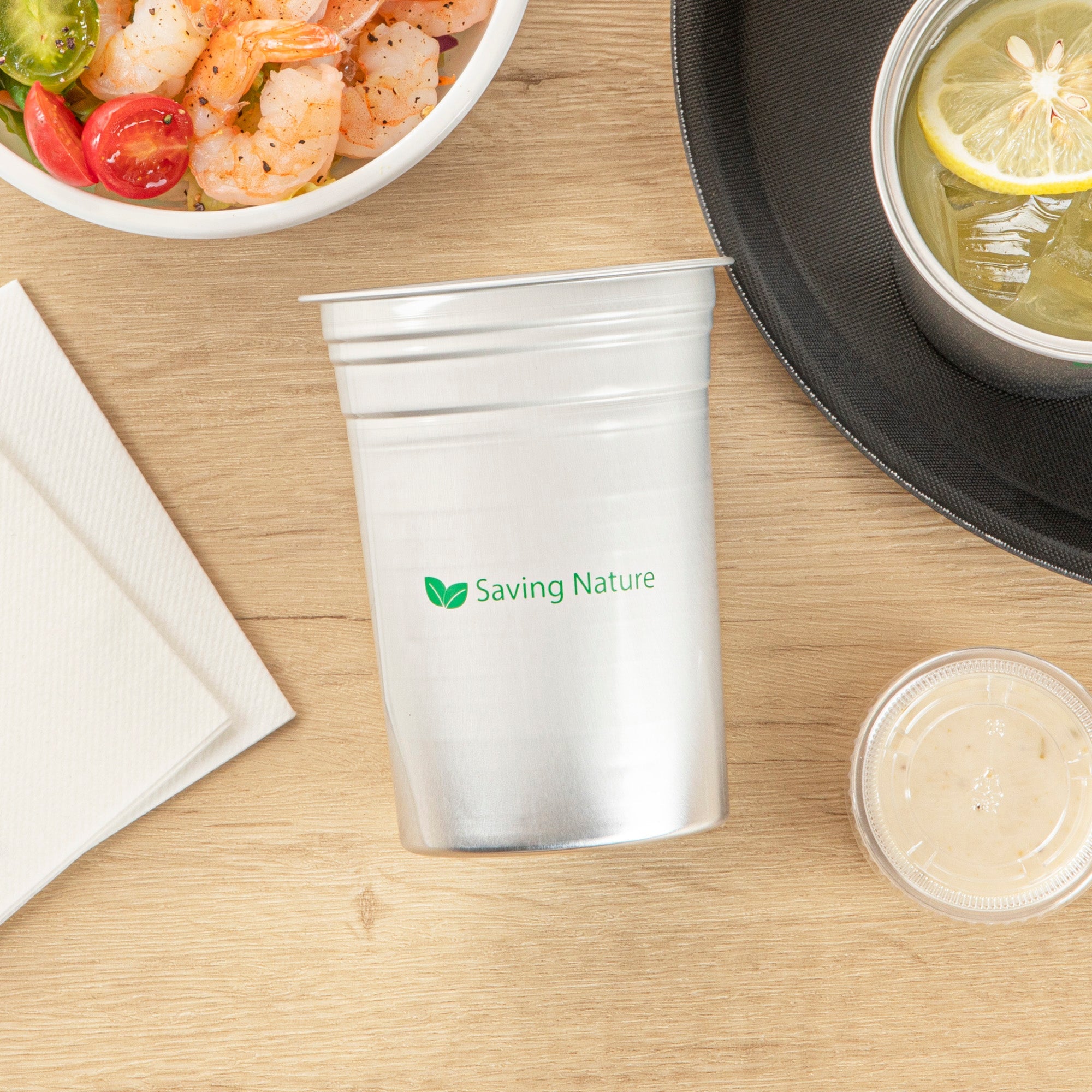 Saving Nature 20 oz Aluminum Drinking Cup - 3 3/4" x 3 3/4" x 5" - 10 count box
