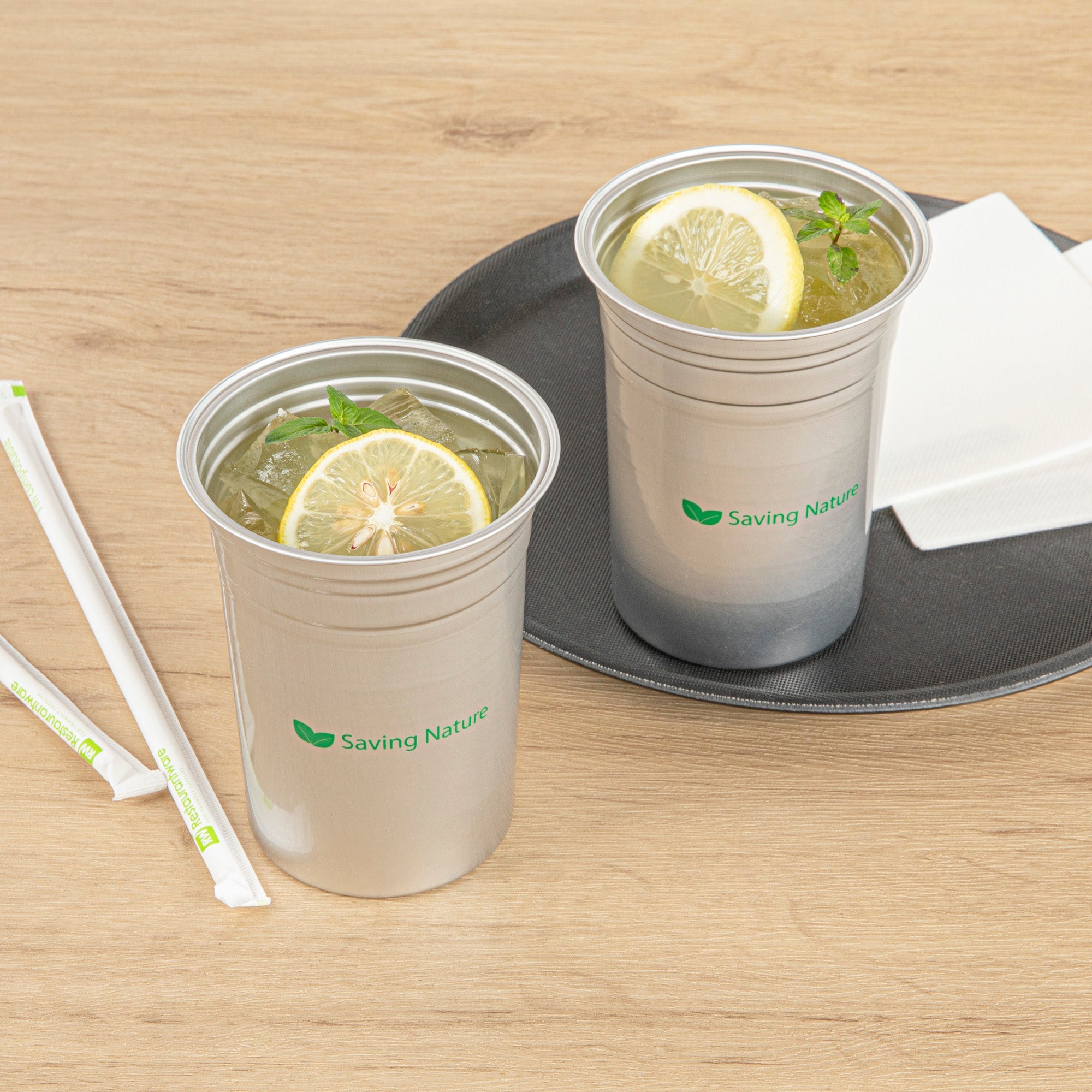 Saving Nature 20 oz Aluminum Drinking Cup - 3 3/4" x 3 3/4" x 5" - 10 count box