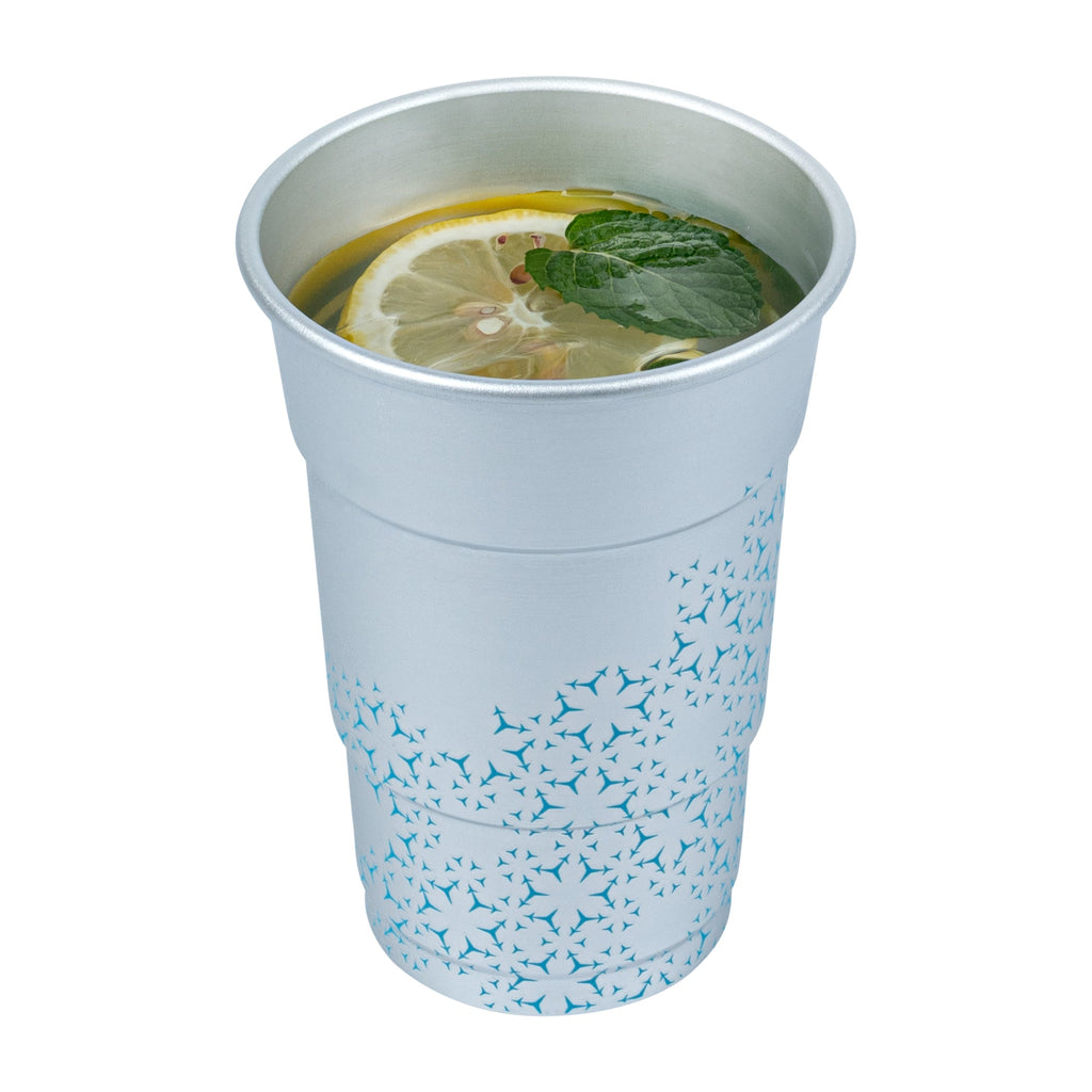 Saving Nature 16 oz Aluminum Color Changing Drinking Cup - 3 1/2'' x 3 1/2'' x 5'' - 4 count box