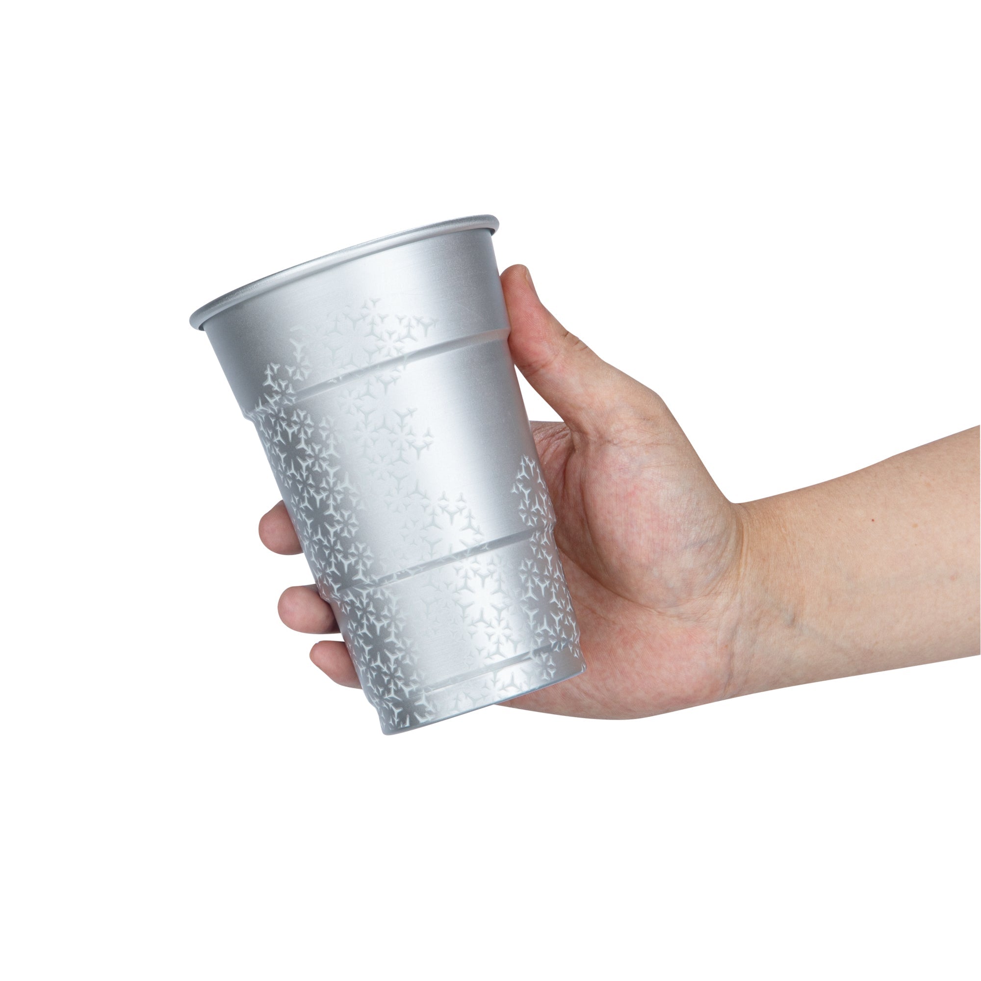 Saving Nature 16 oz Aluminum Color Changing Drinking Cup - 3 1/2'' x 3 1/2'' x 5'' - 48 count box