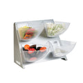 Met Lux Steel Condiment Holder - 4 Clear Bins - 15 1/2" x 10" x 10 1/2" - 1 count box