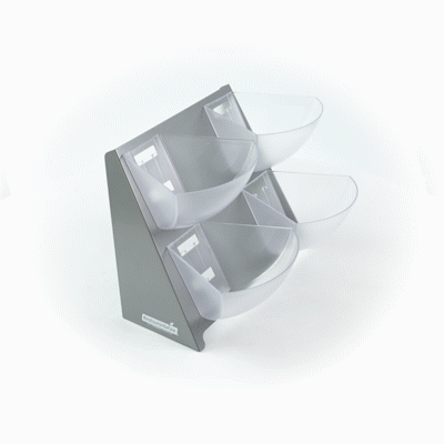 Met Lux Steel Condiment Holder - 4 Clear Bins - 15 1/2" x 10" x 10 1/2" - 1 count box